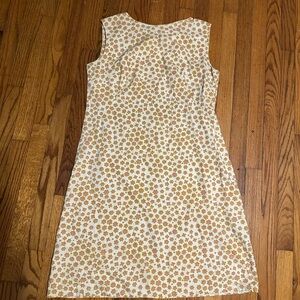 Floral Sleeveless Dress - Cream and Brown